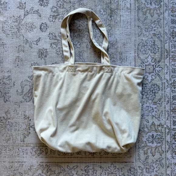 NEW Sezane Corduroy Tote, Ivory - Picture 3 of 7